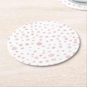 Rond Rose Confetti Aquarelle points Dessous de verre pa