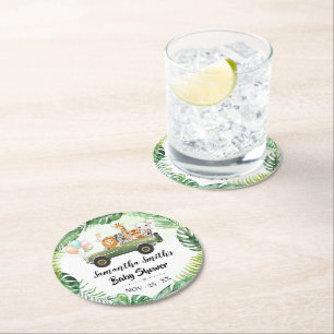 Rond Safari Animaux Tropical Jungle Dessous de verre Ba