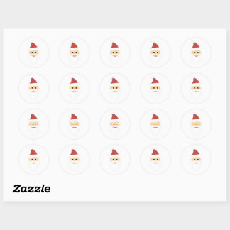 Rond Santa Claus Christmas Holiday Sticker