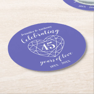 Rond Sapphire anniversaire 45 ans dessous de verre de f