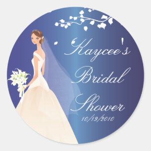 Rond Sapphire Sticker Fête des mariées Bride Bleue