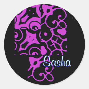 Rond Sasha Designer Nom Sticker
