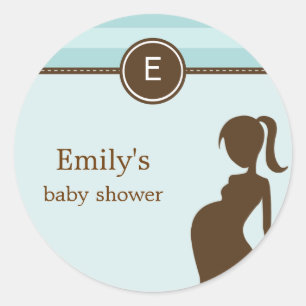 Rond Sassy Mom Baby shower Favoriser Sticker - Bleu