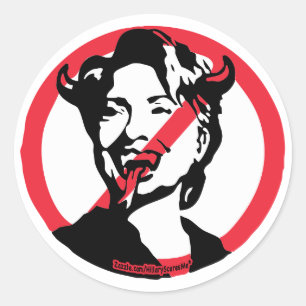 Rond Satin Hillary Anti-Hillary Sticker