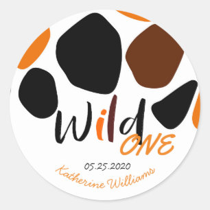 Rond Sauvage Un Animal Motif Sticker moderne Anniversai