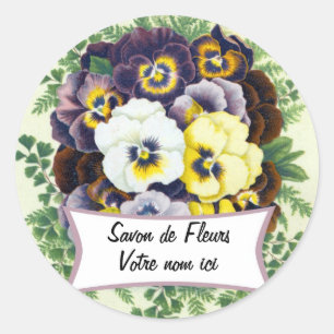 Rond Savons floral cosmétique parfum sticker avec pansi