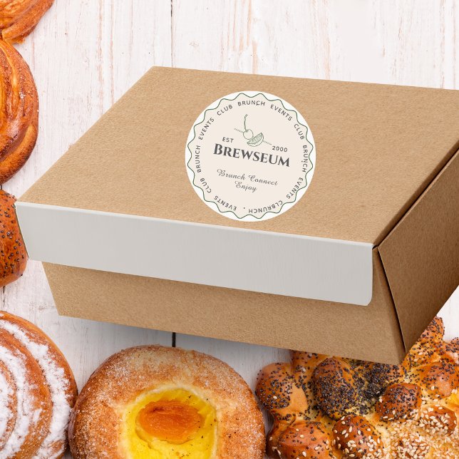 Rond Scandinavian Style Minimal Café Resto Logo Sticker (Créateur téléchargé)