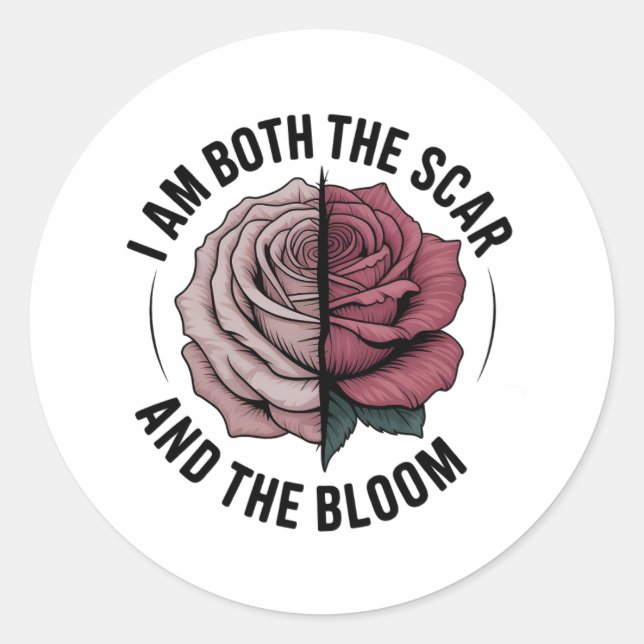 Rond Scar & Bloom – Healing Rose Sticker (Devant)