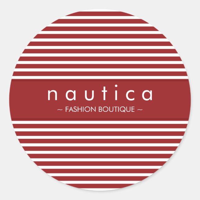 Rond SCEAU DE STICKER :: rayé nautique 1 (Devant)