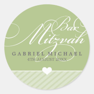 Rond SCEAU STICKER - BAT MITZVAH :: charmant type 3