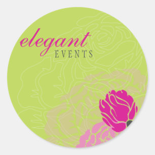 Rond SCEAU STYLISH STICKER :: élégant rose 6