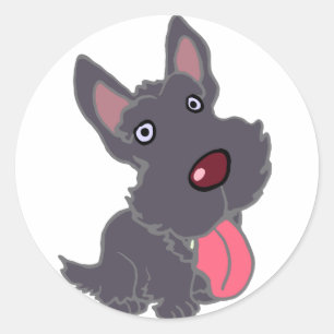 ROND SCOTTY PUPPY STICKER
