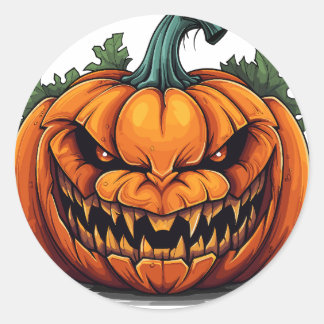 Rond Scrary Citrouille, Sticker Halloween