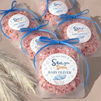Rond Sea You Soon Coastal Bath Salt Gift Round Sticker