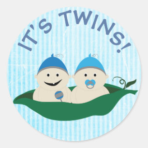 Rond Ses Jumeaux ! Bleu Boys en Sticker Peapod