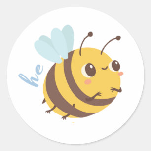 Rond Sexe Révéler Bee Vote Boy Round Sticker