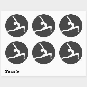 Rond Silhouette Blanche Yoga Femme Possédant Sticker Ro