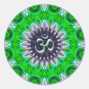 Rond Silver OM sur Green+Purple'delica Art Sticker