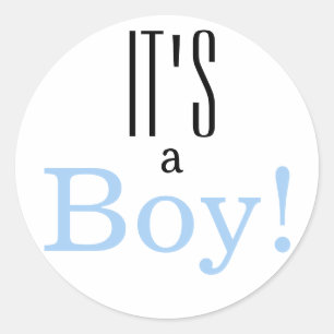 Rond Simple C'est un garçon ! Sticker baby shower