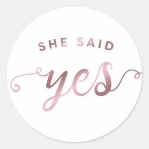 Rond Simple Elle A Dit Oui Sticker Fiançailles