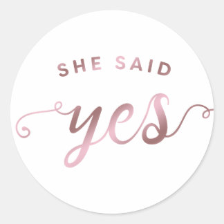 Rond Simple Elle A Dit Oui Sticker Fiançailles