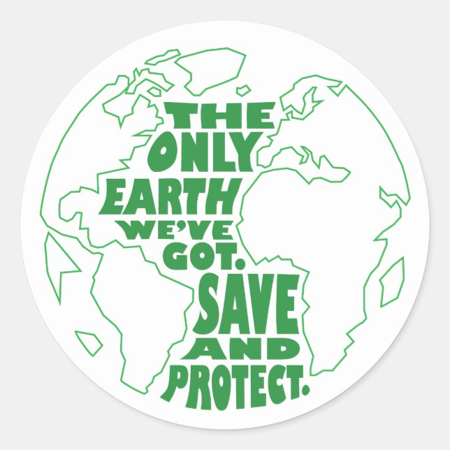 Rond Simple Enregistrer le sticker de la Terre (Devant)