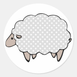 Rond Simplistic Polkadot Grey Sheep Sticker