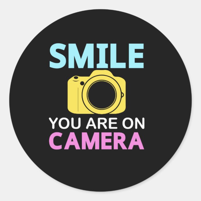 Rond Smile Drôle Vous Êtes Sticker Camera (Devant)