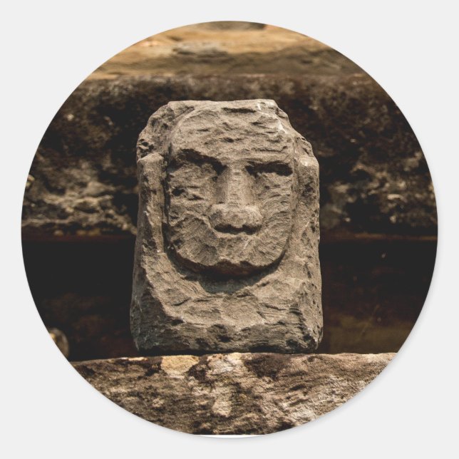 Rond Smiling Stone Totem Circle Sticker (Devant)