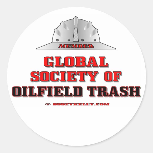 Rond Société Mondiale De Pétrole Terrain Trash, Sticker (Devant)