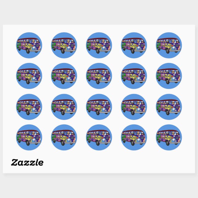 Rond Sock Money Peace Bus Sticker (Feuille)
