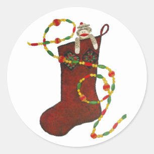 Rond Sock Singe Christmas Stocker Sticker