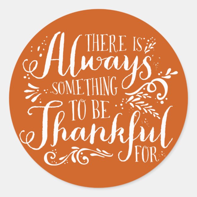 Rond Sois Remercié Script Orange Thanksgiving Sticker (Devant)
