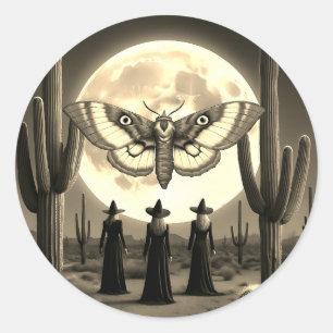 Rond Sorcières du désert et papillon lunaire - Sticker