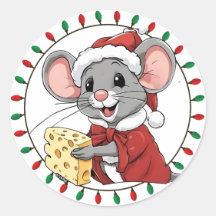 Souris de Noël obtient Sticker au fromage