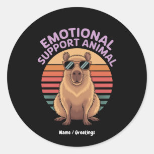 Rond Soutien émotionnel drôle Sticker animal Capybara
