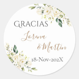 Rond Spanish Boho Wedding round sticker