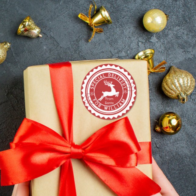 Rond Special Delivery from Santa Sticker Custom Name  (Créateur téléchargé)