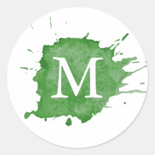 Rond Splash Of Color Monogramme Sticker