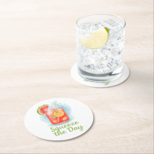 Rond Squeeze the Day - Aquarelle Dessous de verre de bo