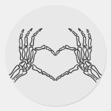 Squelette Mains Coeur Sticker forme