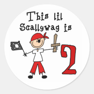 Rond Stick Pirate 2e Anniversaire Classic Round Sticker