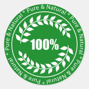 Rond Sticker 100% Pur & Naturel