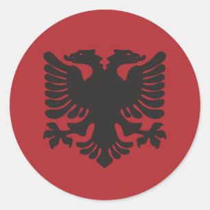 Rond Sticker à aigle rouge albanais