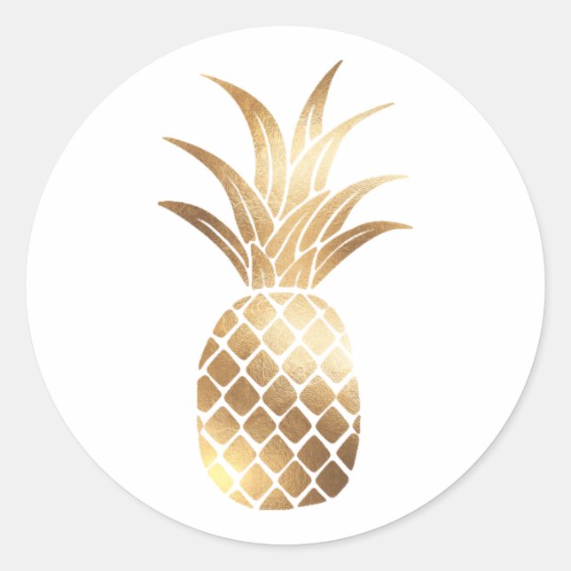 Rond Sticker à ananas Faux Gold (Devant)