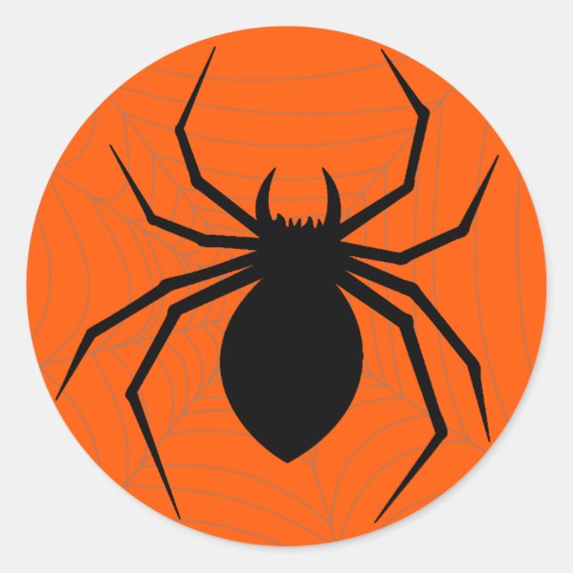 Rond Sticker à araignée d'Halloween (Devant)