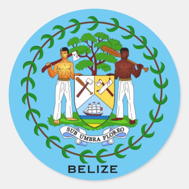 Rond Sticker à armoiries de Belize (Devant)