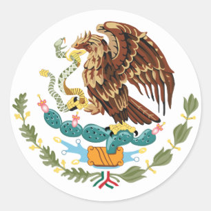 Rond Sticker à armoiries du Drapeau du Mexique