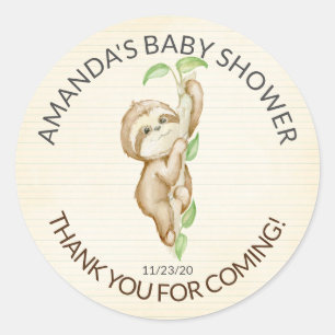 Rond Sticker à Baby shower doux