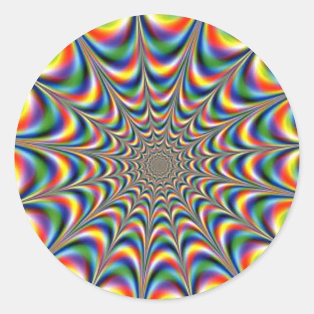 Rond STICKER à balayage-fractal-optique-illusion (Devant)